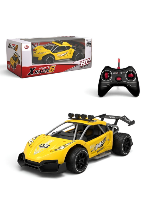 1:16 Scale High-Speed RC Car – Yellow Off-Road Racing Truck with One-Click Spray Effect and USB-C Rechargeable Battery LMI13745