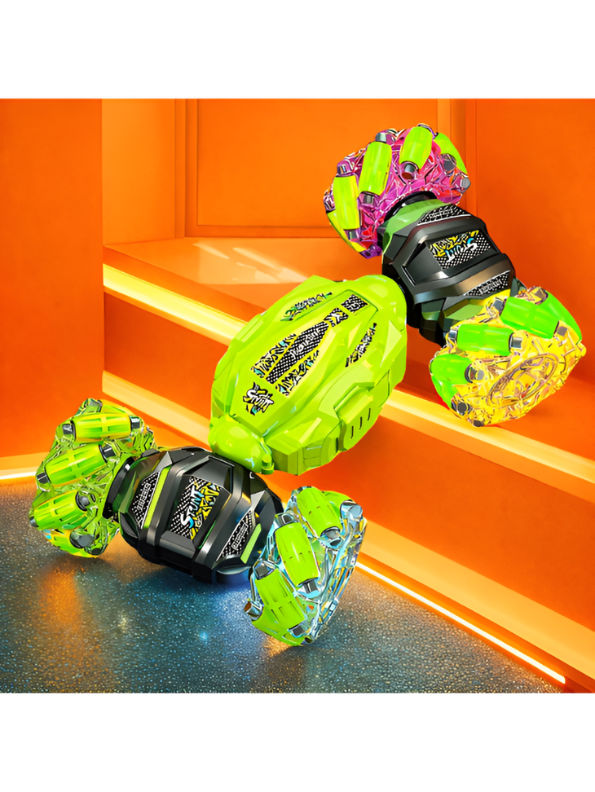 4WD RC Twisting Stunt Car – Dual-Control (Hand Gesture & Remote) Toy Vehicle with Light-Up Mecanum Wheels & Music LMI14635