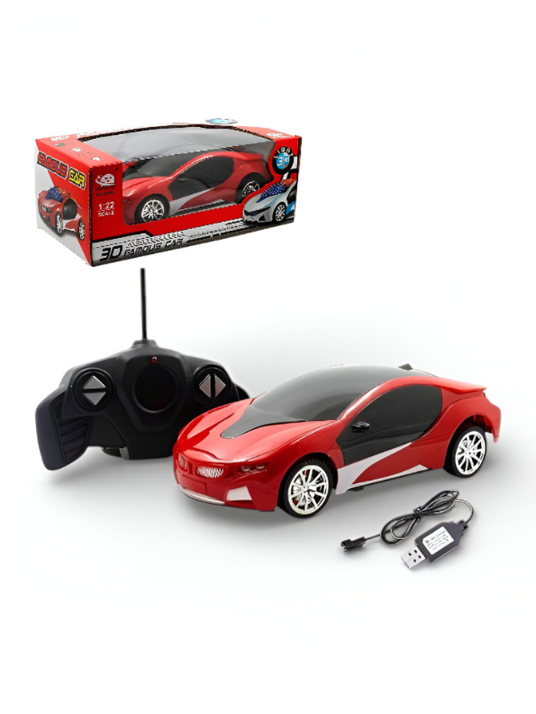 1:22 Scale Rechargeable RC Racing Car – High-Speed Remote Control Sports Car with LED Lights and USB Charging (Red) LMI7699.