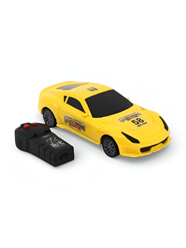 FERI 12 Remote Control Racing Car for Kids – 27MHz Yellow Sports Car Toy with Full Function Radio Control – Fast Street Racing RC Car Gift for Boys and Girls Ages 4+ LMI15805