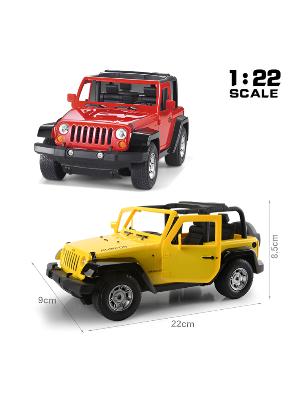 Remote Control Jeep Toy Car for Kids - 1:22 Scale Red Off-Road RC Crawler Model with 3.7V Rechargeable Battery and Steering Remote, Open-Top Wrangler Style Toy For Kids LMI8550