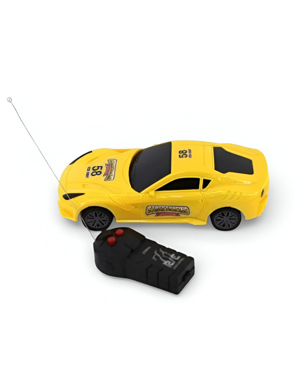 FERI 12 Remote Control Racing Car for Kids – 27MHz Yellow Sports Car Toy with Full Function Radio Control – Fast Street Racing RC Car Gift for Boys and Girls Ages 4+ LMI15805