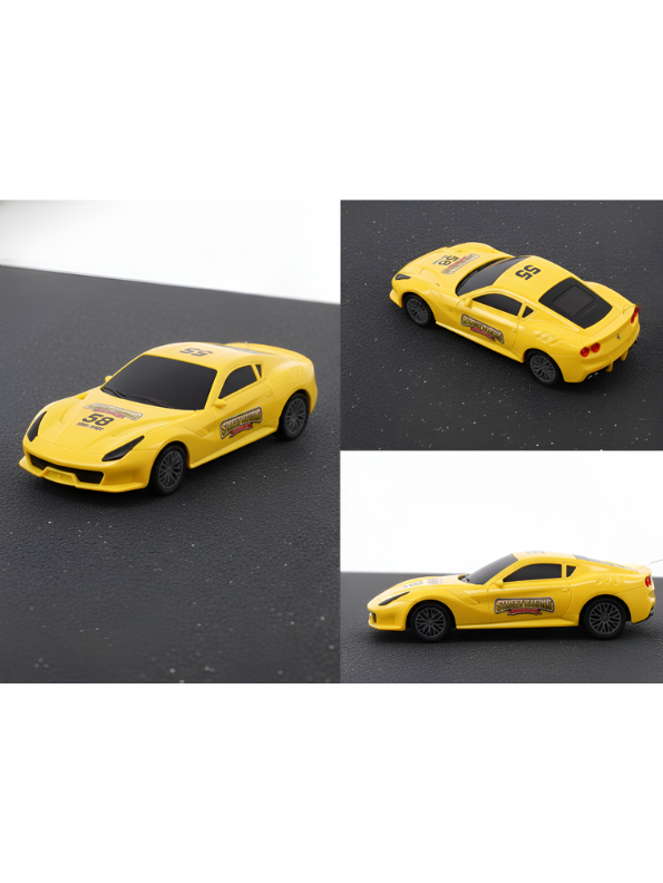 FERI 12 Remote Control Racing Car for Kids – 27MHz Yellow Sports Car Toy with Full Function Radio Control – Fast Street Racing RC Car Gift for Boys and Girls Ages 4+ LMI15805