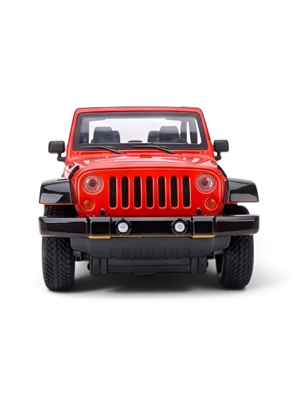 Remote Control Jeep Toy Car for Kids - 1:22 Scale Red Off-Road RC Crawler Model with 3.7V Rechargeable Battery and Steering Remote, Open-Top Wrangler Style Toy For Kids LMI8550