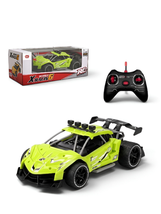 1:16 Scale High-Speed RC Car – Lime Green Off-Road Racing Truck with One-Click Spray Effect and USB-C Rechargeable Battery LMI13745