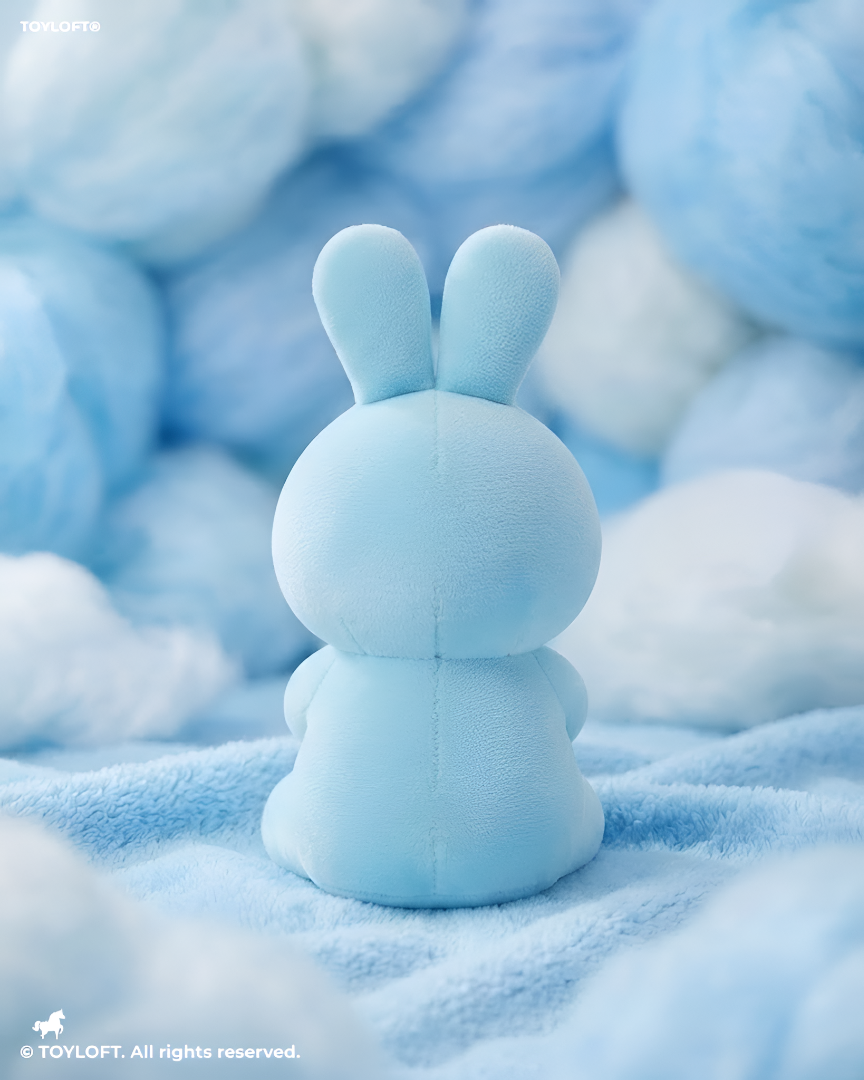 Rabbit Soft Toy with Feeding Bottle – 10-Inch Blue Cute Plush Stuffed Animal for Kids ST12508
