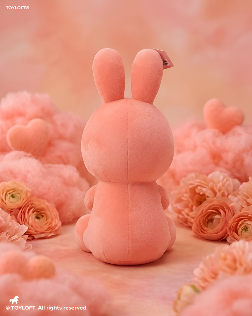 Rabbit Soft Toy with Feeding Bottle – 10-Inch Pink Cute Plush Stuffed Animal for Kids ST12508
