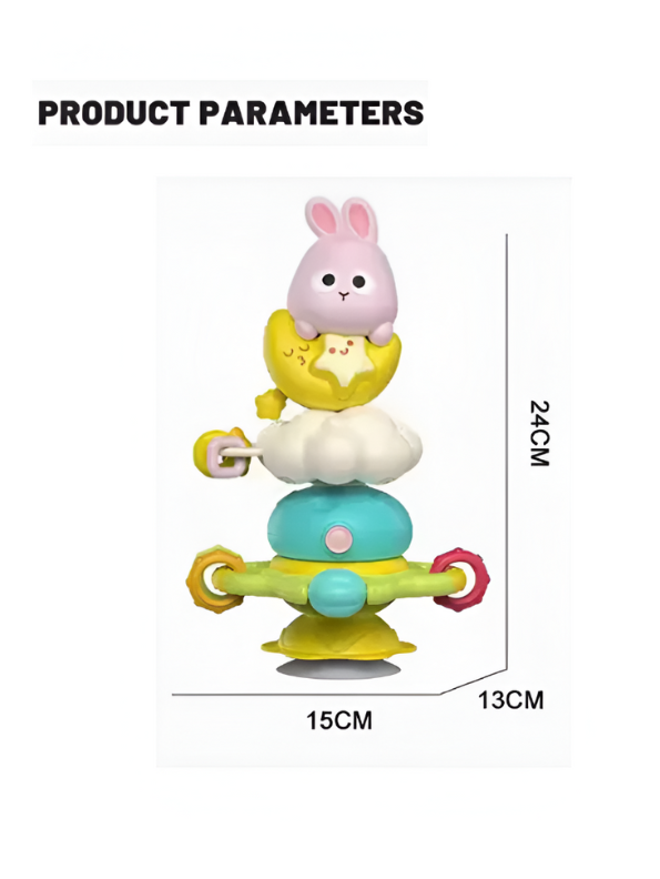 Rabbit Stacking Suction Musical Toy Spinner for Babies – Rattle, Montessori Educational Learning Toy NX15659.