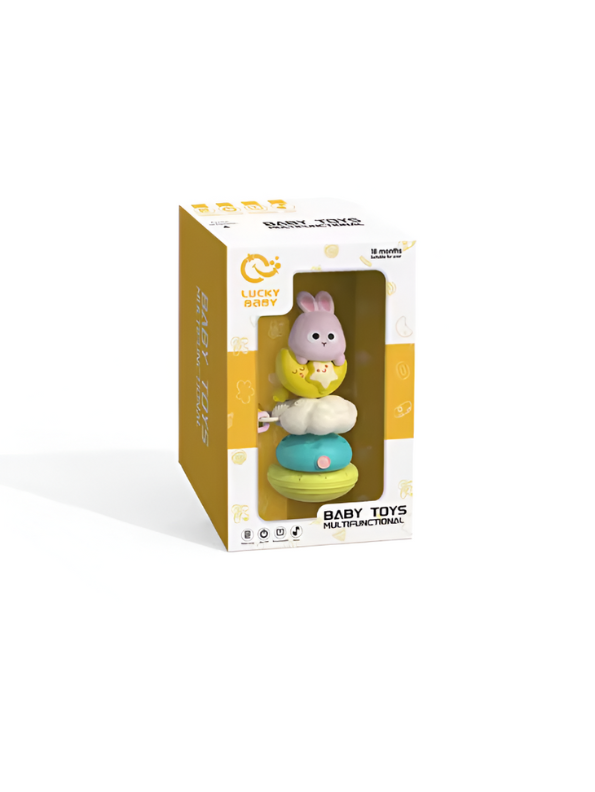 Rabbit Stacking Suction Musical Toy Spinner for Babies – Rattle, Montessori Educational Learning Toy NX15659.