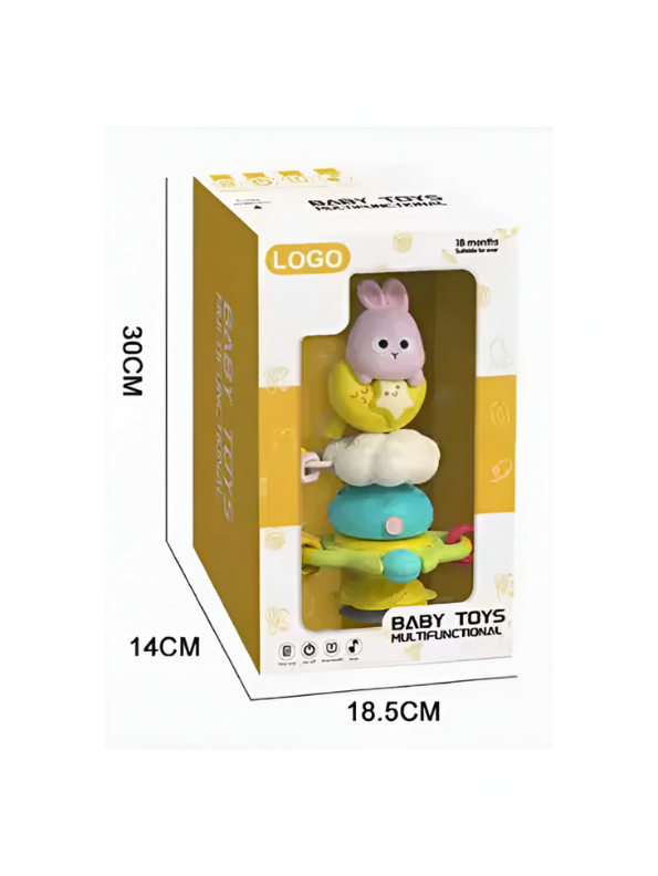 Rabbit Stacking Suction Musical Toy Spinner for Babies – Rattle, Montessori Educational Learning Toy NX15659.