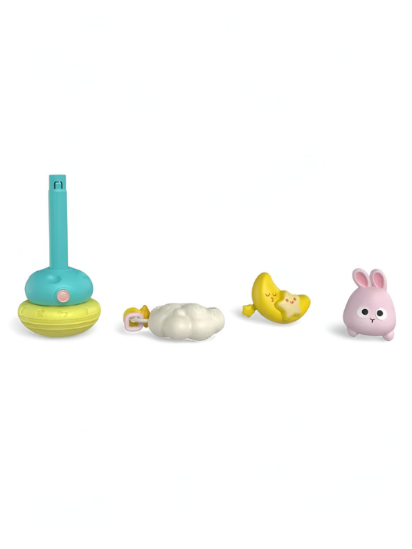 Rabbit Stacking Suction Musical Toy Spinner for Babies – Rattle, Montessori Educational Learning Toy NX15659.