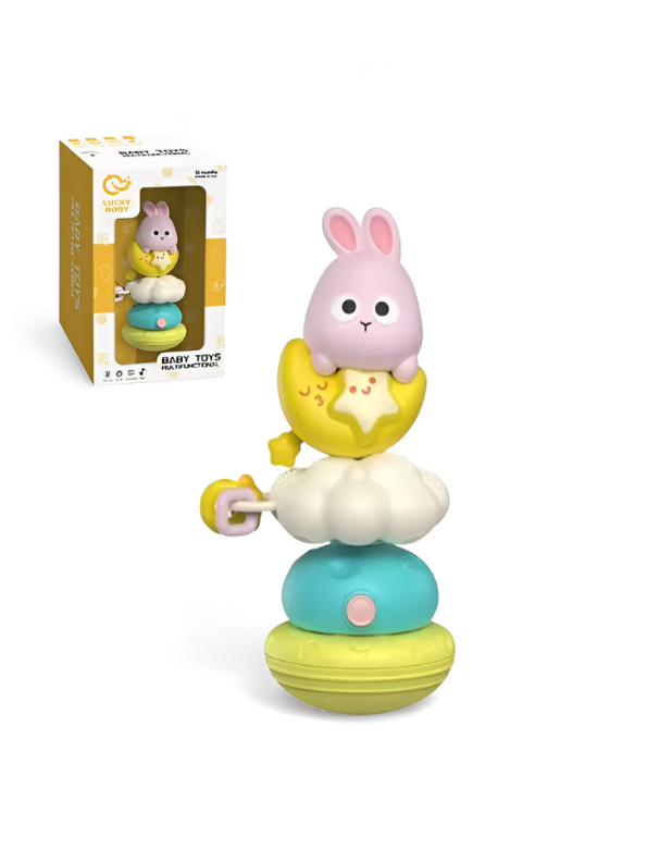 Rabbit Stacking Suction Musical Toy Spinner for Babies – Rattle, Montessori Educational Learning Toy NX15659.