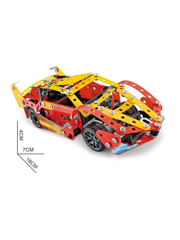 Race Car Metal Model Kit – DIY 370 PCS Advanced Engineering Toy Set For Kids LMI13729.