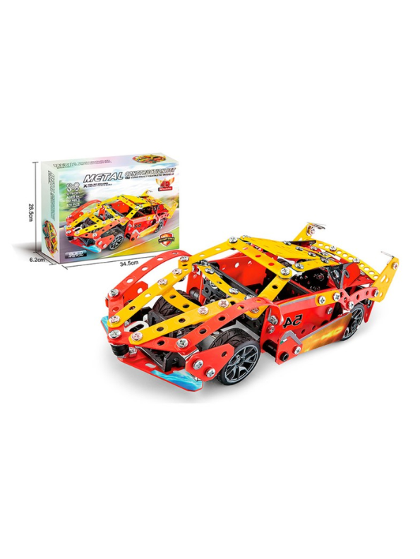 Race Car Metal Model Kit – DIY 370 PCS Advanced Engineering Toy Set For Kids LMI13729.