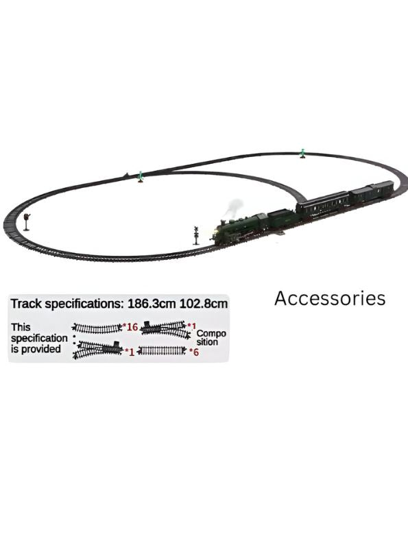 RailBlaze Steam Train Toy – Electric Toy Train Set with Alloy Head and Tracks NX12613.