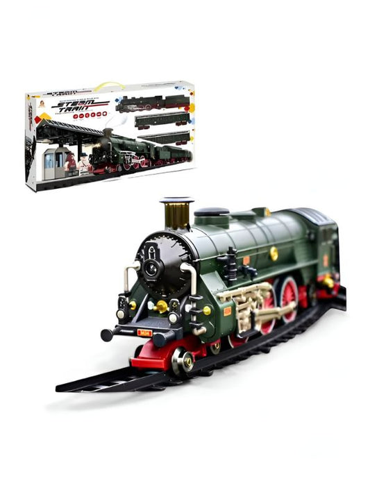 RailBlaze Steam Train Toy – Electric Toy Train Set with Alloy Head and Tracks NX12613.