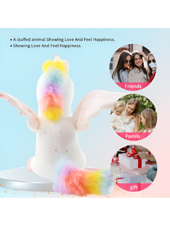 Rainbow Unicorn Plushie – 8-inch Unicorn Stuffed Animal with Rainbow Mane, Wings, and Sparkles LMI11550.
