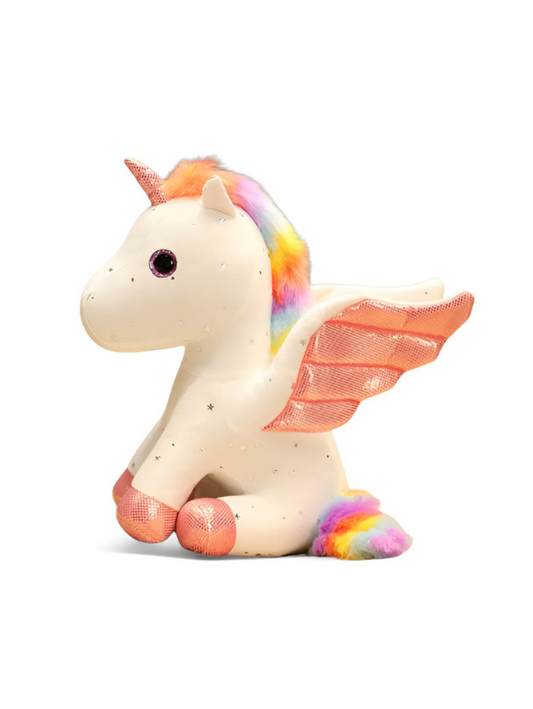 Rainbow Unicorn Plushie – 8-inch Unicorn Stuffed Animal with Rainbow Mane, Wings, and Sparkles LMI11550.