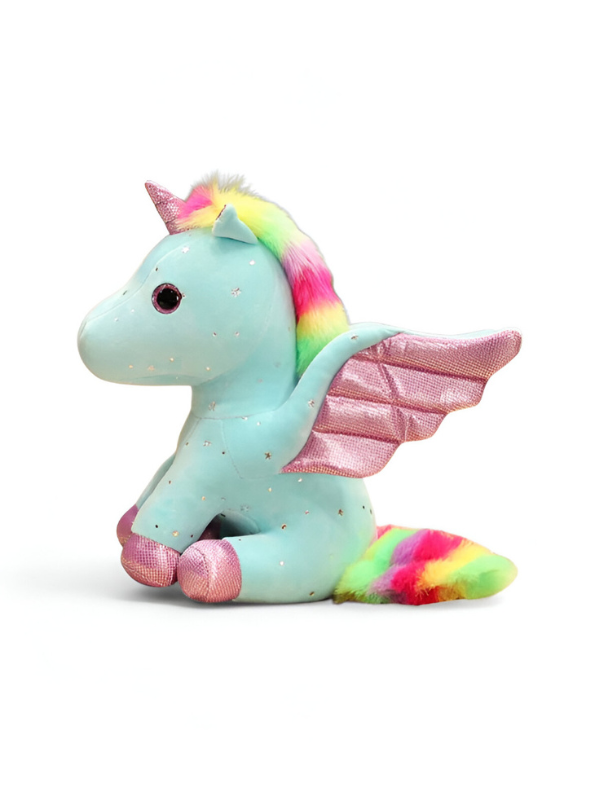 Turquoise - Rainbow Unicorn Plushie – 8-inch Unicorn Stuffed Animal with Rainbow Mane, Wings, and Sparkles LMI11550.