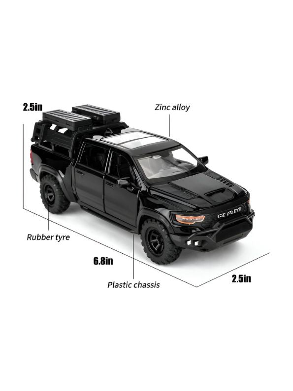 Black - Ram Mammoth Diecast Car for Kids – Heavy-Duty Off-Road Metal Toy Vehicle Scale 1:32 TZ-OS1561.