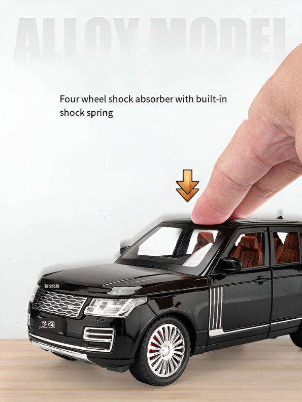 Range Rover Defender Diecast Car 1:24 Scale with Steerable Wheels & Suspension Black TV2640.