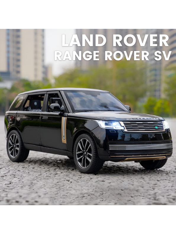 Range Rover Diecast Toy Car - Black 1:24 Scale Metal SUV with Sound & Light Effects LMI16846