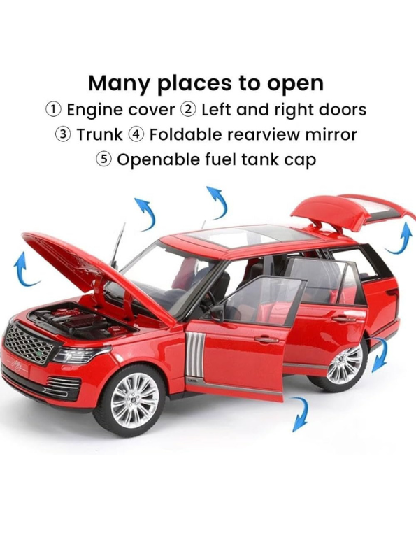 Range Rover Metal Diecast Model Car Red Luxury SUV Collectible Toy Scale 1:32.