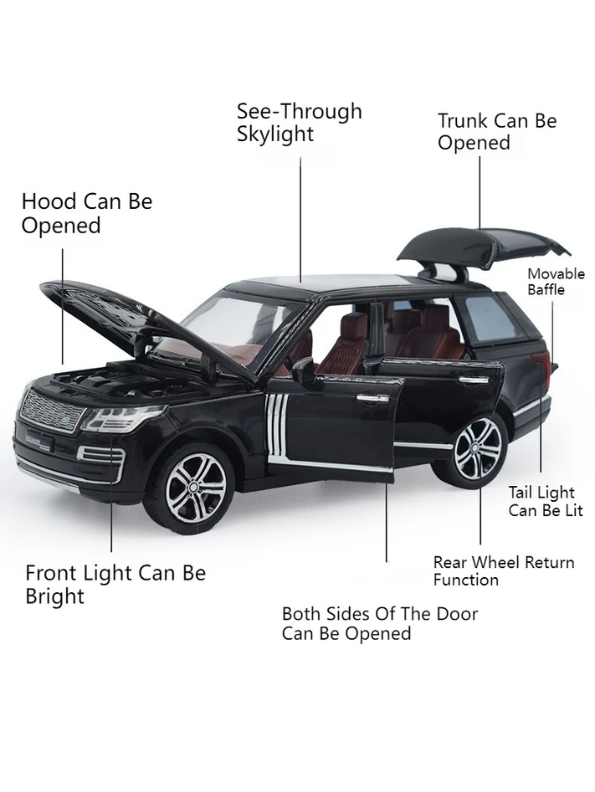 Metal Land Rover Model Range Rover Metal Diecast Model Car Black Luxury SUV Collectible Toy ...