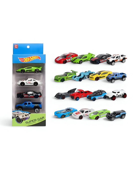 Rapid Racers –4-Pack Die-Cast Toy Cars for Kids, Metal Vehicles for Racing  LMIZY-1699-4.