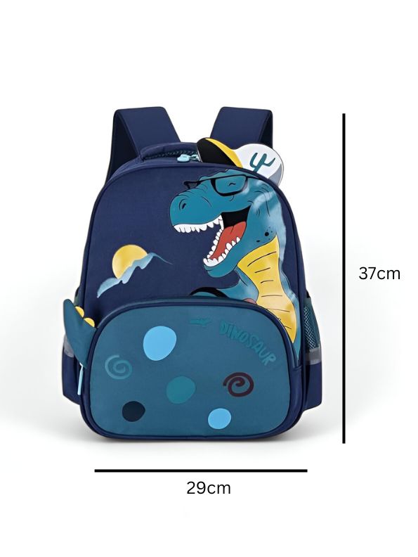Dark Blue - RaptorBag – Cute Dinosaur Print Bag for Kids | Waterproof School Backpack | Large Capacity & Fun Design NOVGBT2487.