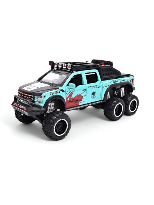 Green - Raptor X-Spray - Raptor F150 Spray Diecast Car – Metal Toy Truck for Kids LMI15065.