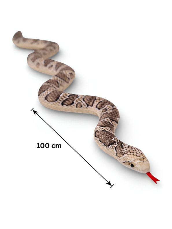 Realistic 100 cm Snake Plush Toy – Large Soft Stuffed Animal Light Brown ST14993.