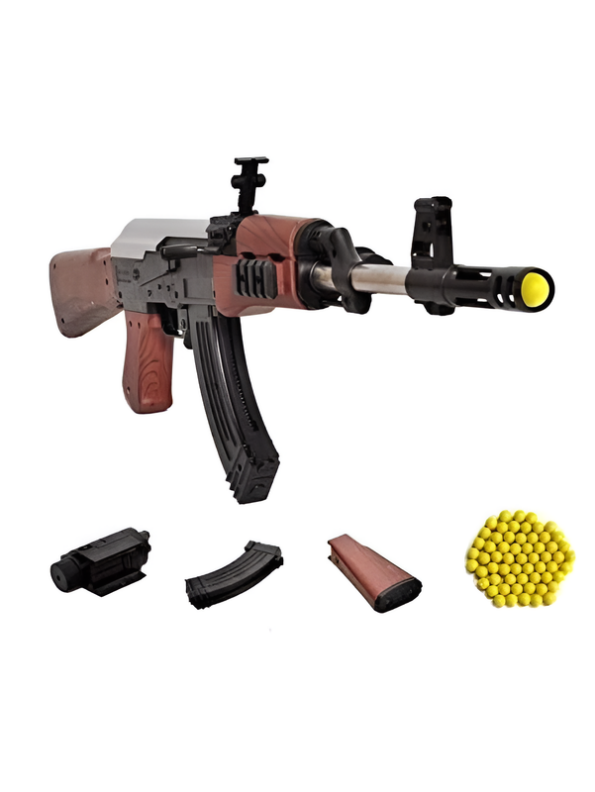 Realistic AK-47 Toy Assault Rifle Gun with BB Pellets & Detachable Parts LMI15340
