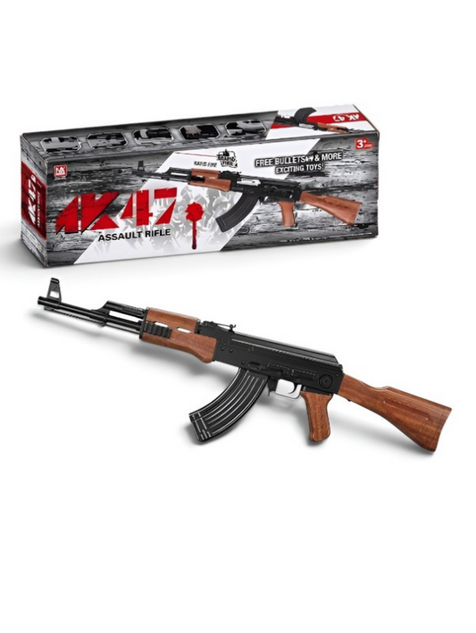 Realistic AK-47 Toy Assault Rifle Gun with BB Pellets & Detachable Parts LMI15340