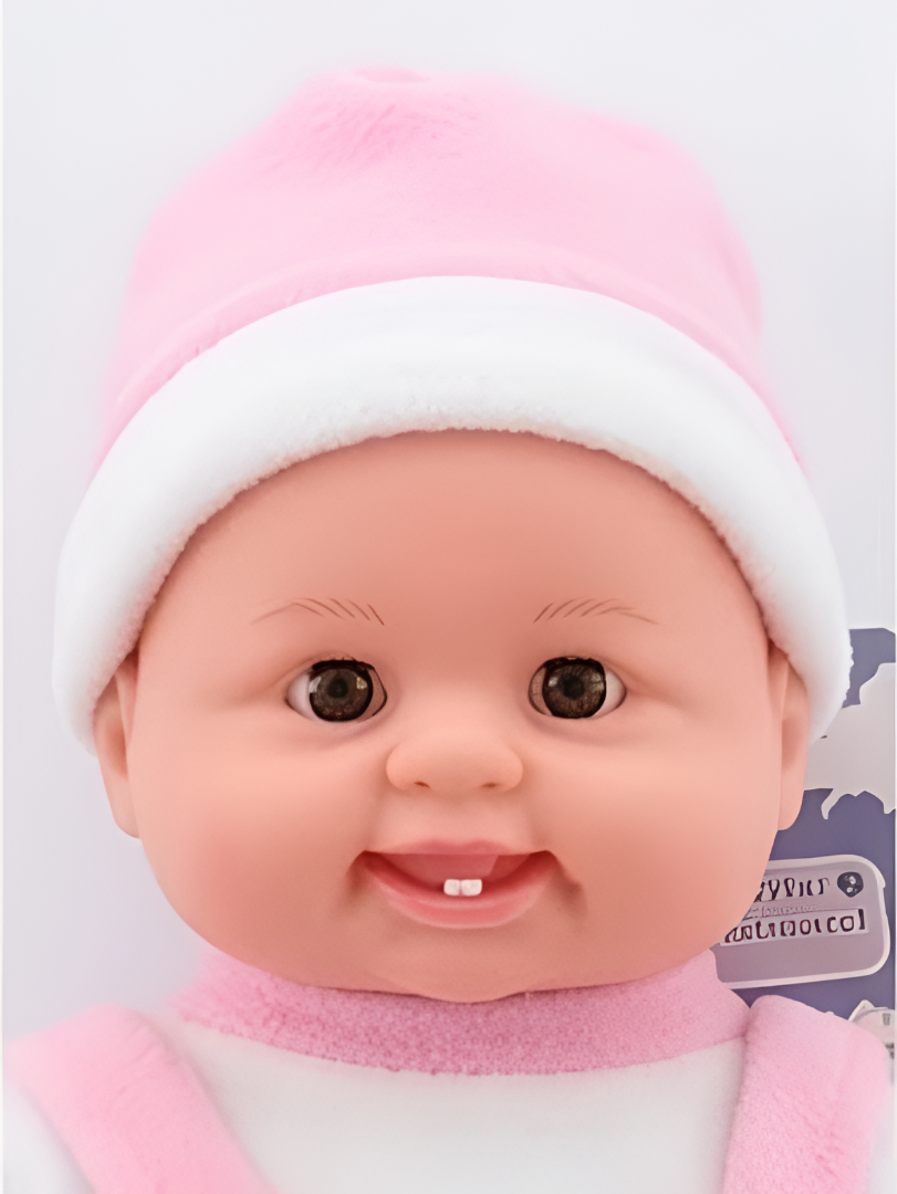 Realistic Baby Doll in Soft Pink Bear Overalls & Matching Beanie LMI7709.