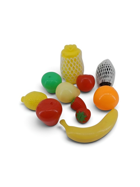 Realistic Pretend Play Fruit Set in Mesh Bag – Non-Toxic Early Learning & Kitchen Food Toy for Toddlers LMI15327