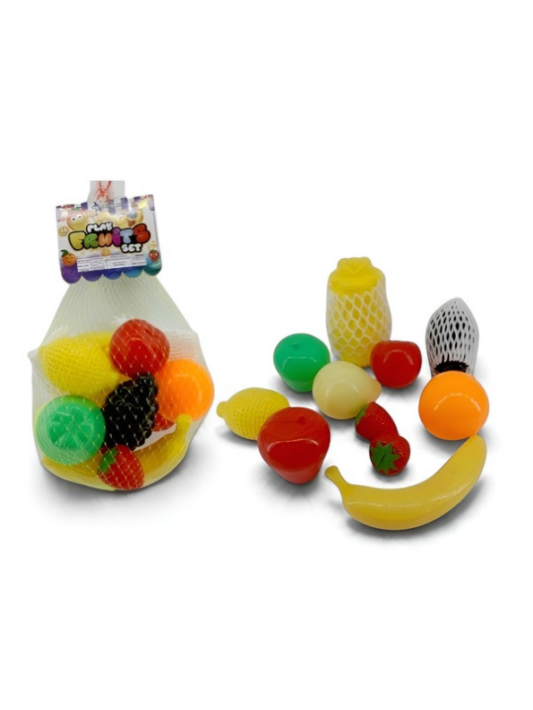 Realistic Pretend Play Fruit Set in Mesh Bag – Non-Toxic Early Learning & Kitchen Food Toy for Toddlers LMI15327