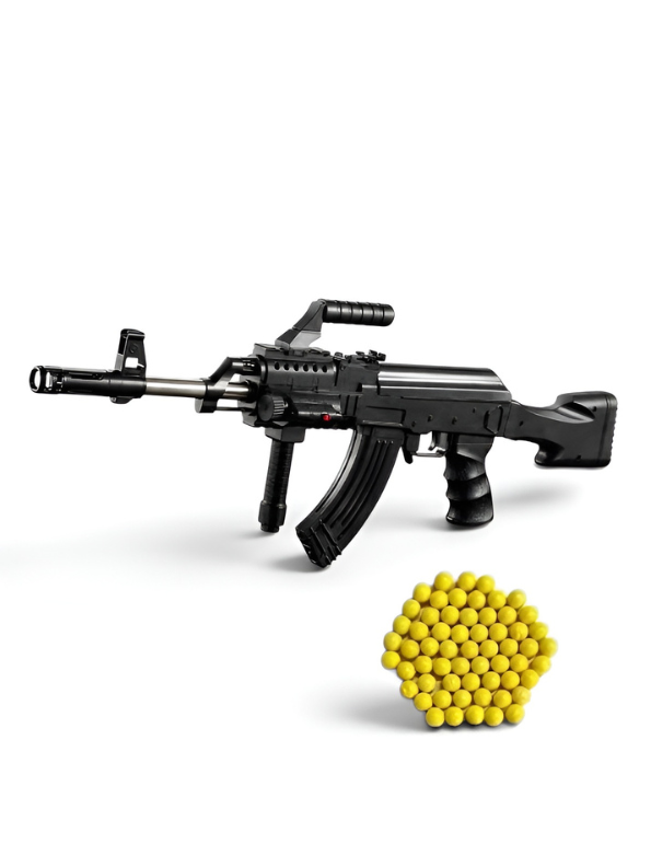 Realistic Tactical Military Machine Gun Toy for Kids – AK-Style Combat Assault Rifle with Carry Handle, Grip & Bipod LMI16870