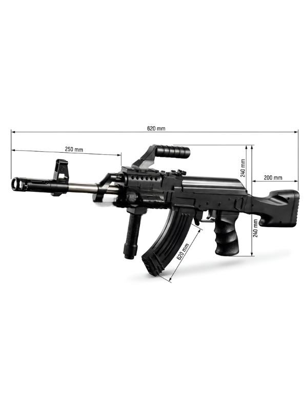 Realistic Tactical Military Machine Gun Toy for Kids – AK-Style Combat Assault Rifle with Carry Handle, Grip & Bipod LMI16870