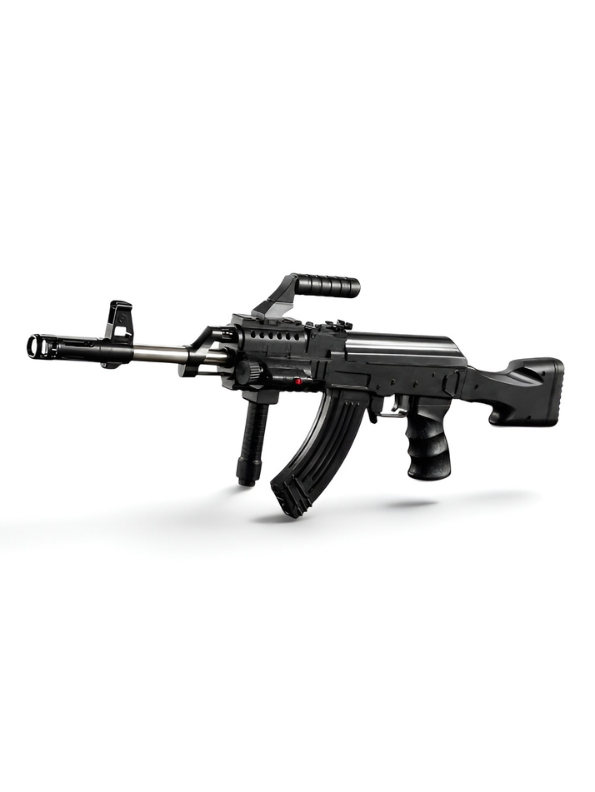 Realistic Tactical Military Machine Gun Toy for Kids – AK-Style Combat Assault Rifle with Carry Handle, Grip & Bipod LMI16870