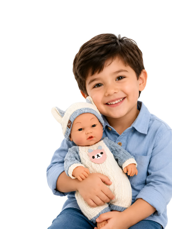 Realistic Reborn Baby Doll with Knit Bear Outfit & Hat LMI13287.