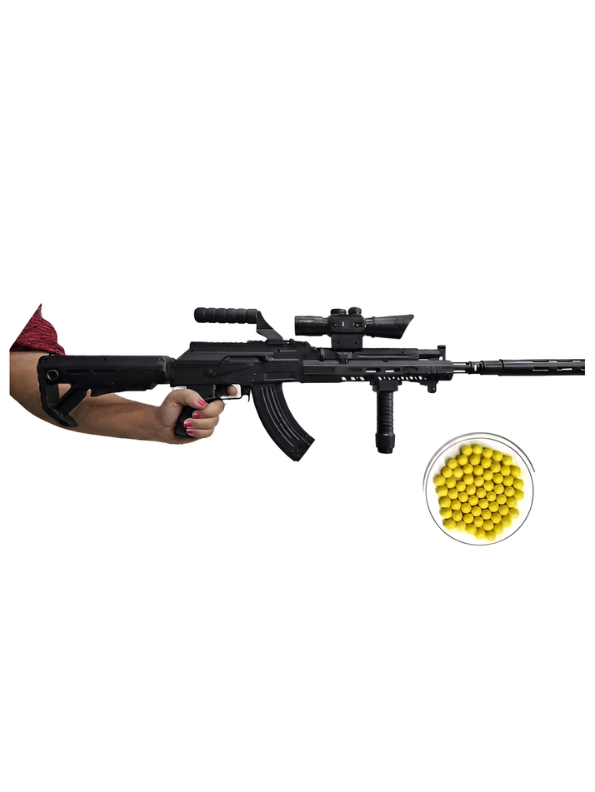 Realistic Tactical Military Machine Gun Toy for Kids – AK-Style Combat Assault Rifle with Carry Handle, Grip & Bipod LMI16870