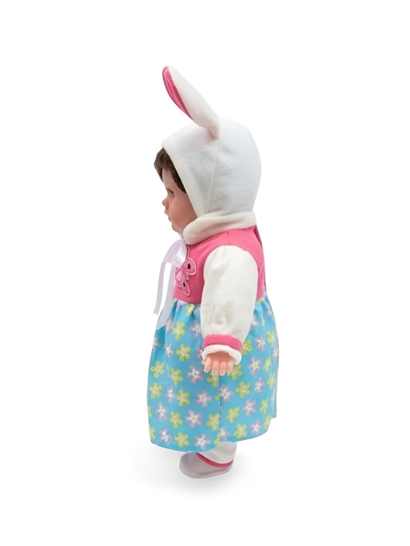 Reborn Baby Girl Doll with Pink Bunny Outfit & Floral Spring Dress TV4365.