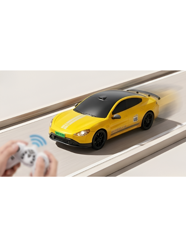 Rechargeable Remote Control EV New Energy Car Toy with 2.4GHz Remote & Toy Charging Station – Yellow High-Speed Electric RC Car for Kids Ages 6+ TV7341