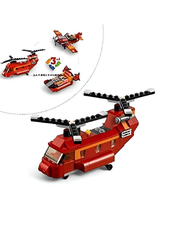 Red Rovers – 145 PCS 3-in-1 Building Set – Helicopter, Plane & Rescue Jet for Kids TV864.
