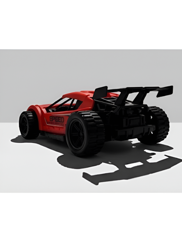 Red Sport Racing Toy Car with Rear Spoiler - High-Speed Design Diecast Style Model LMI16820