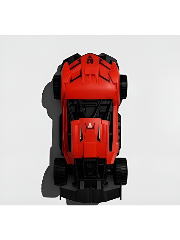 Red Sport Racing Toy Car with Rear Spoiler - High-Speed Design Diecast Style Model LMI16820
