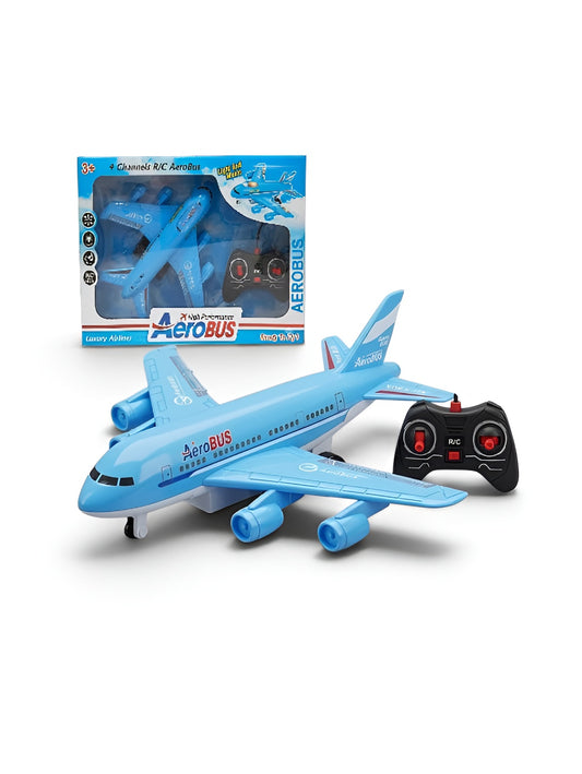 Remote Control Blue Passenger Airplane – Toy Jet with LED Lights and Music TV227 .