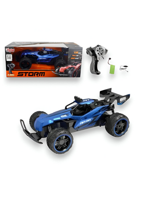 Blue - Remote Control Buggy Stunt Car - High-Speed 4WD Off-Road Vehicle with 2.4Ghz Remote Control & Rechargeable Battery for Kids LMI15481.