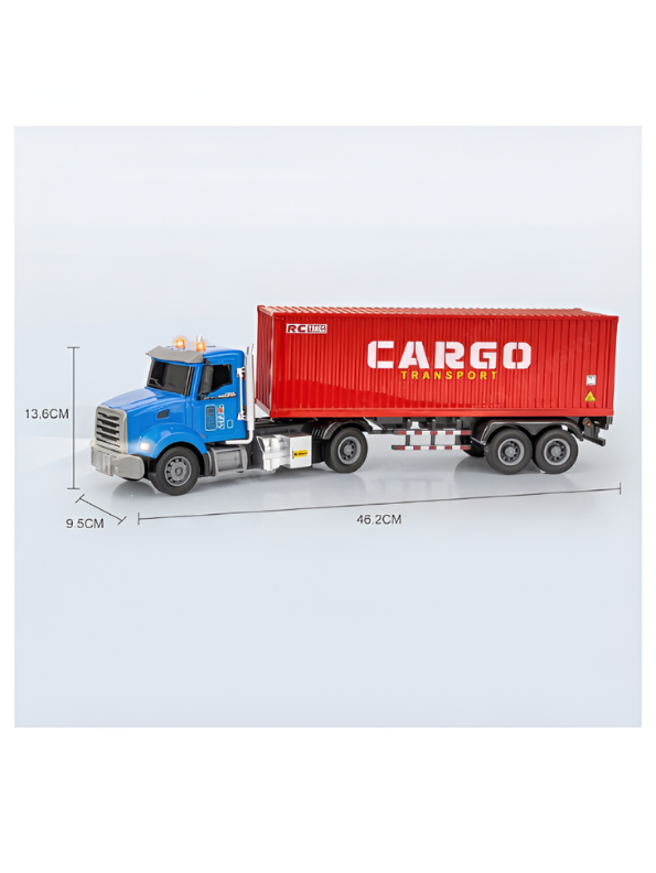 Remote Control Cargo Transport Semi Truck - 2.4GHz Remote Control Tractor Trailer with Lights Sound Rechargeable Battery Blue Red Freight Truck NX16585.